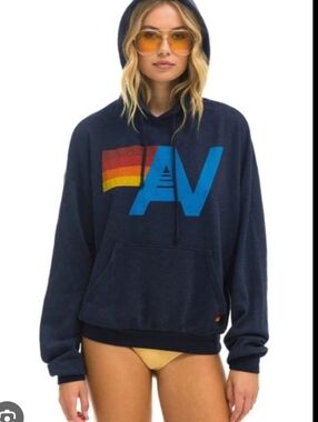 Authentic Aviator Nation Navy Hoodie with matching trackpant SET